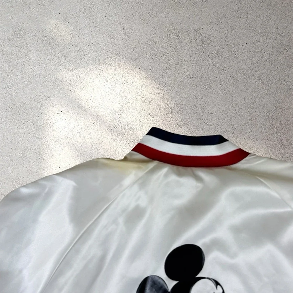 Vintage Chalk Line Mickey Mouse Satin Bomber Jacket Mens XL 80s 90s USA